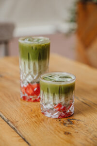 Iced Strawberry / Mango Matcha Latte